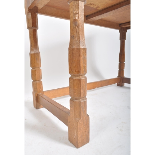 2 - Robert ' Mouseman ' Thompson of Kilburn - A solid English oak hand carved two drawer hall side table... 