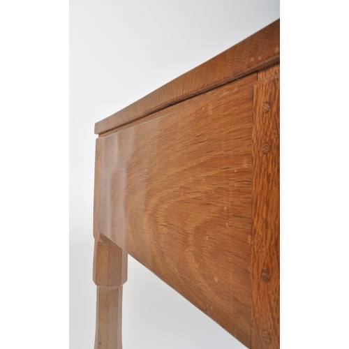 2 - Robert ' Mouseman ' Thompson of Kilburn - A solid English oak hand carved two drawer hall side table... 