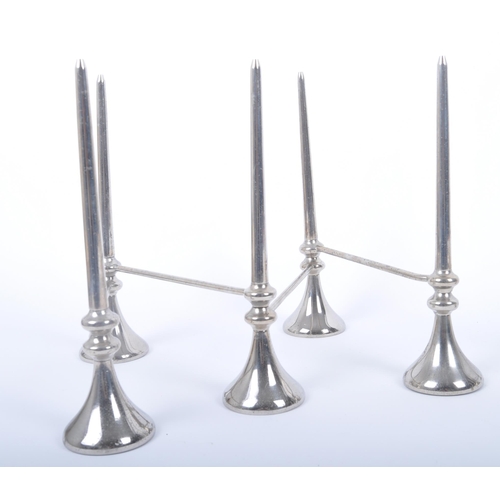 254 - A pair of retro vintage 20th century chrome articulated candle holders in the manner of Stoff Nagel.... 