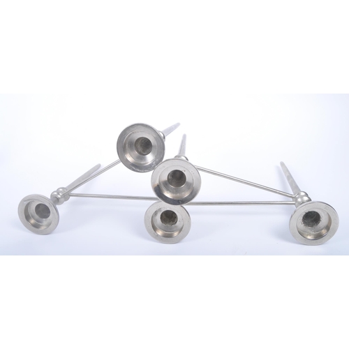 254 - A pair of retro vintage 20th century chrome articulated candle holders in the manner of Stoff Nagel.... 