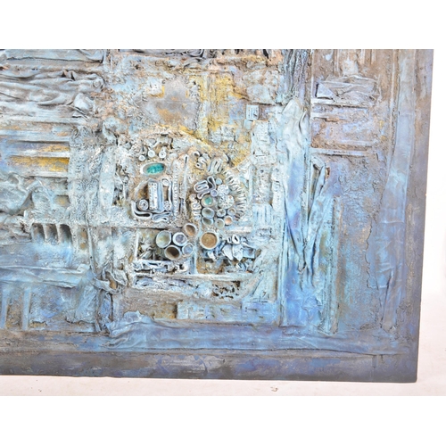 255 - A large 20th century circa 1970s Neo-Expressionist inspired mixed materials painting / sculpture. Th... 