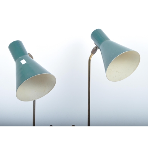 296 - A pair of retro vintage mid 20th century circa 1950s Hiscock, Appleby & Co desk table lamp lights. E... 