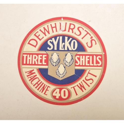 3 - Sylko - Dewhurst's Machine Twist - A retro vintage 20th century painted wood advertising thread sewi... 