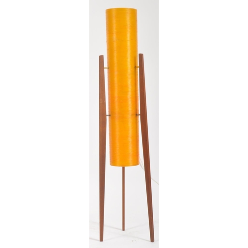 308 - Rocket Lamp - A vintage mid 20th Century tripod free floor standing / standard lamp having a tall cy... 