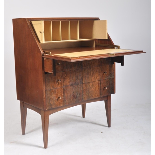 37 - Robert Heritage for Archie Shine - A retro mid century afromosia teak wood bureau desk having a fall... 