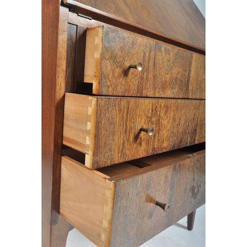 37 - Robert Heritage for Archie Shine - A retro mid century afromosia teak wood bureau desk having a fall... 