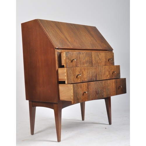 37 - Robert Heritage for Archie Shine - A retro mid century afromosia teak wood bureau desk having a fall... 