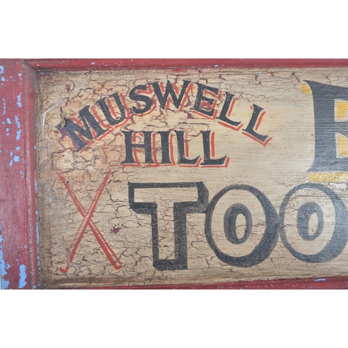 41 - Advertising interest - c1930s wooden hand painted shop sign advertising 'Eagle Tooth Picks, Muswell ... 