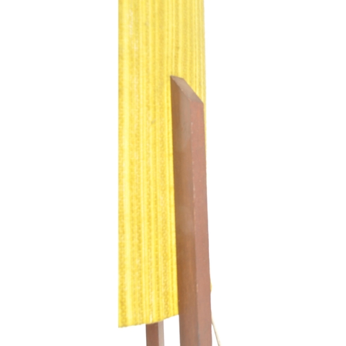 411 - Rocket Lamp - A vintage 1960s Space Age teak wood and fabric floor standing lamp / standard light co... 