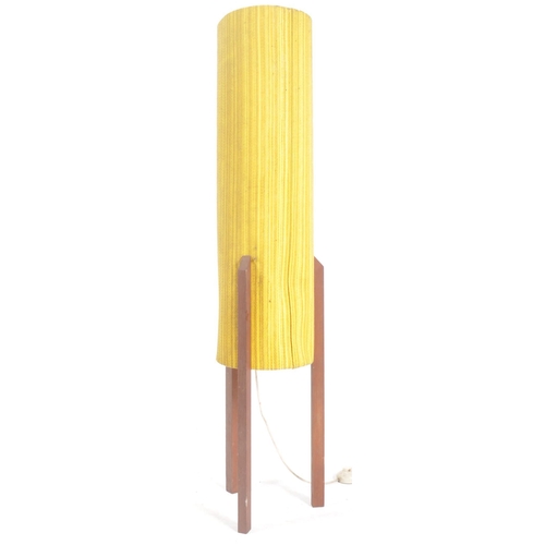 411 - Rocket Lamp - A vintage 1960s Space Age teak wood and fabric floor standing lamp / standard light co... 