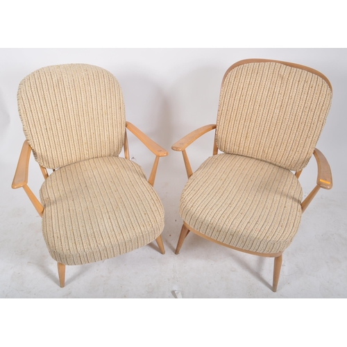 5 - Lucian Ercolani for Ercol - Model 334 - A pair of retro mid century 1960s beech and elm armchairs / ... 