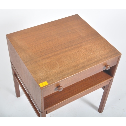 57 - Tingstroms - A retro mid 20th century Swedish teak single drawer side table / bedside table / nights... 