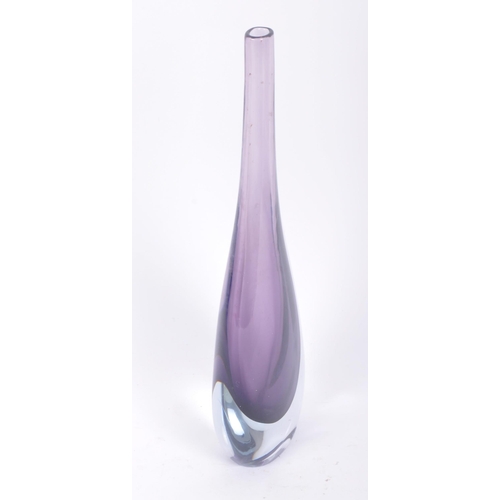 67 - Flavio Poli - A retro mid 20th century 1960s Italian Murano studio art glass Sommerso vase of tear d... 