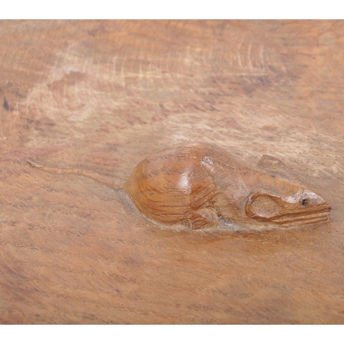 91 - Robert ' Mouseman ' Thompson of Kilburn - A solid English oak hand carved fruit centrepiece bowl. Me... 