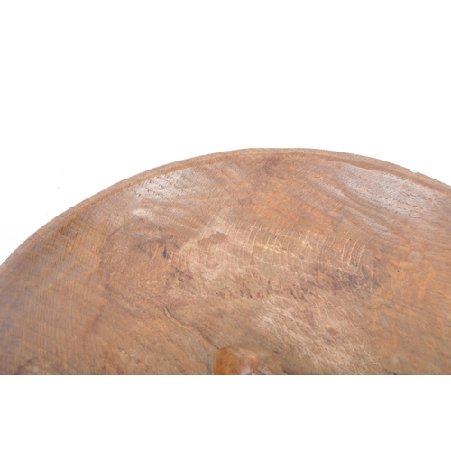 91 - Robert ' Mouseman ' Thompson of Kilburn - A solid English oak hand carved fruit centrepiece bowl. Me... 