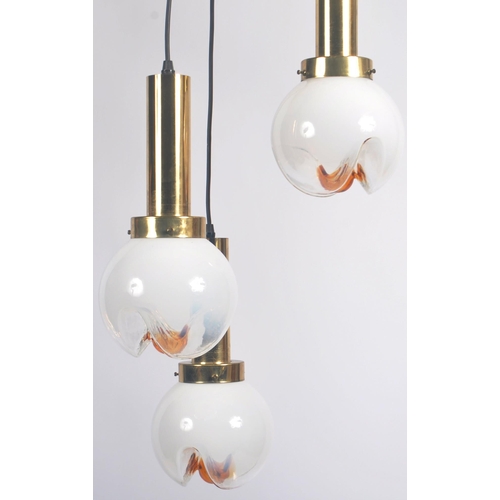 92 - Mazzega Glass Factory - Murano - A retro vintage 1960s Italian Venetian glass ceiling light chandeli... 