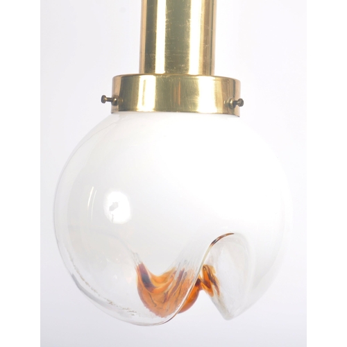 92 - Mazzega Glass Factory - Murano - A retro vintage 1960s Italian Venetian glass ceiling light chandeli... 