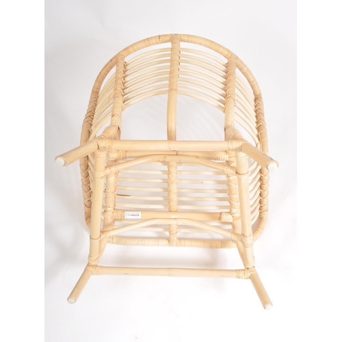 628 - IKEA - Model Buskbo - A vintage late 20th century wicker rattan bamboo Buskbo armchair / easy lounge... 