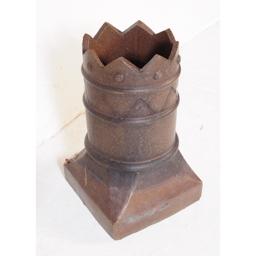 690 - A pair of 19th century Victorian stone glazed industrial chimney pots each of terracotta form with c... 