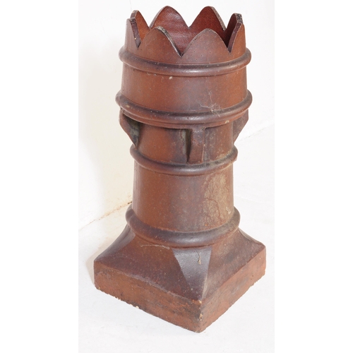 690 - A pair of 19th century Victorian stone glazed industrial chimney pots each of terracotta form with c... 