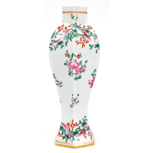 128 - A pair of 19th century Chinese / Oriental porcelain vases. Both vases being hand painted floral spra... 