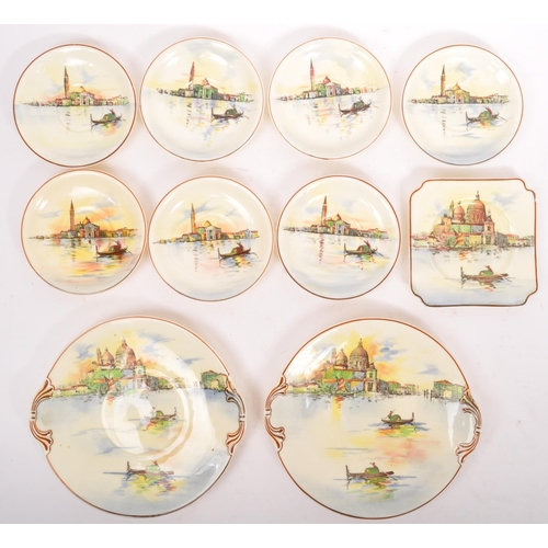 131 - An early 20th century 'Venice' 16 piece tea set / service by Royal Doulton. Consisting of 7 x cups, ... 