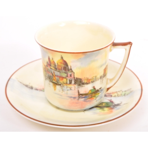131 - An early 20th century 'Venice' 16 piece tea set / service by Royal Doulton. Consisting of 7 x cups, ... 