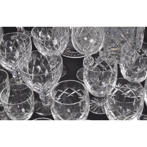 134 - A large collection of 19th Century cut glass. Including, various decanters some with stopper, drinki... 