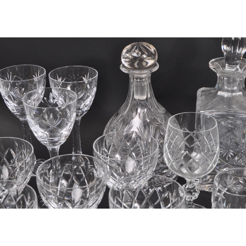 134 - A large collection of 19th Century cut glass. Including, various decanters some with stopper, drinki... 