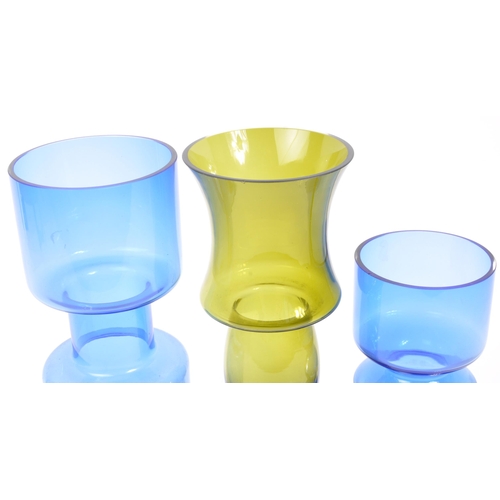 144 - Riihimaki - A collection of three vintage retro 20th century Scandinavian Finnish Riihimaki vases to... 