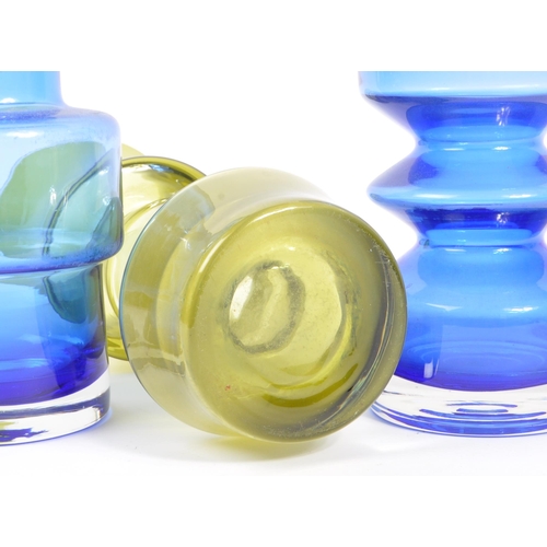 144 - Riihimaki - A collection of three vintage retro 20th century Scandinavian Finnish Riihimaki vases to... 