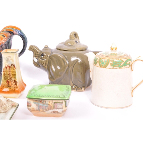 150 - A collection of vintage 20th century ceramic pottery teapots. Comprising of English Rooster teapot, ... 