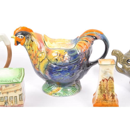 150 - A collection of vintage 20th century ceramic pottery teapots. Comprising of English Rooster teapot, ... 