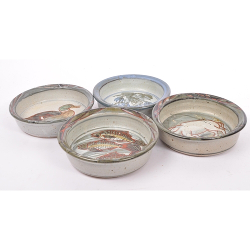 157 - Colin Kellam (b. 1942) A collection of four 20th century studio pottery stoneware tapas dishes / ser... 