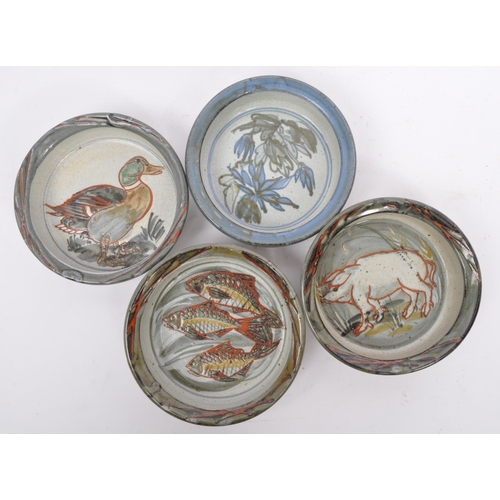 157 - Colin Kellam (b. 1942) A collection of four 20th century studio pottery stoneware tapas dishes / ser... 