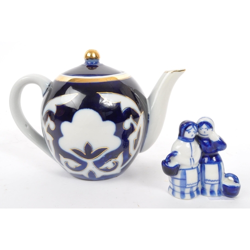 160 - Collection of Russian - Made in USSR porcelain ceramics to include decorative small teapots (3) all ... 