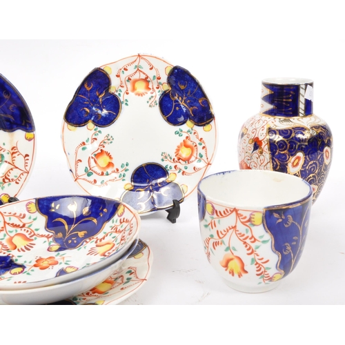 162 - A late 19th century Victorian, part hand painted tea set / service - Gaudy Welsh Swansea ware . Cons... 