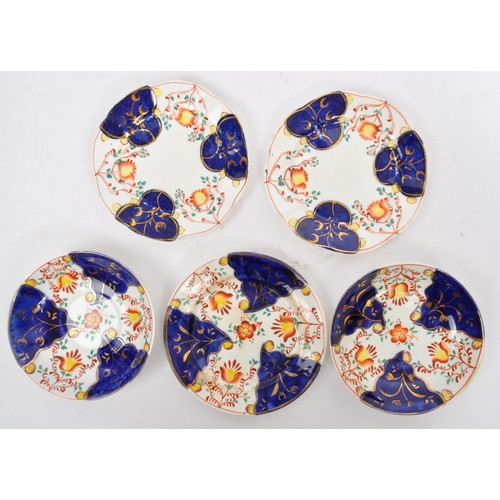 162 - A late 19th century Victorian, part hand painted tea set / service - Gaudy Welsh Swansea ware . Cons... 