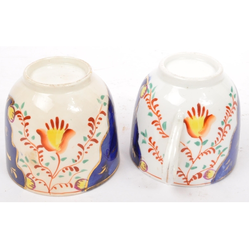 162 - A late 19th century Victorian, part hand painted tea set / service - Gaudy Welsh Swansea ware . Cons... 