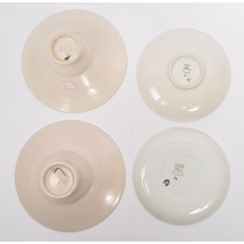 163 - A collection of 4 x retro vintage hand painted plates and bowls in the 'Delphis' design by Poole Pot... 