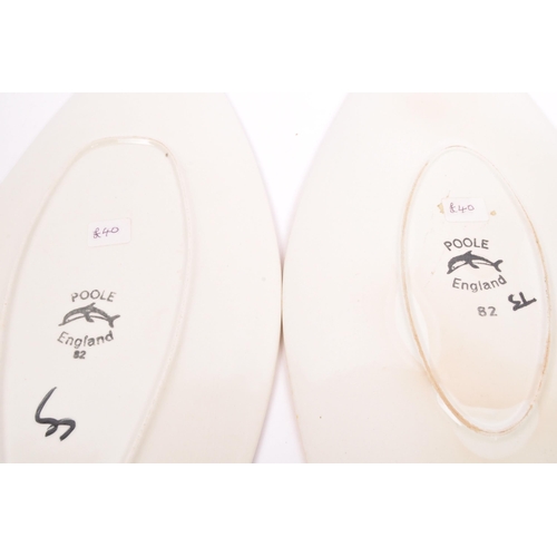 165 - A collection of 3 x retro vintage hand painted tear drop and spear dishes in the 'Delphis' design by... 