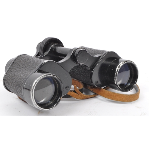 176 - Two 20th Century vintage binoculars, one made by Carl Zeiss, the other Invincible in leather case.