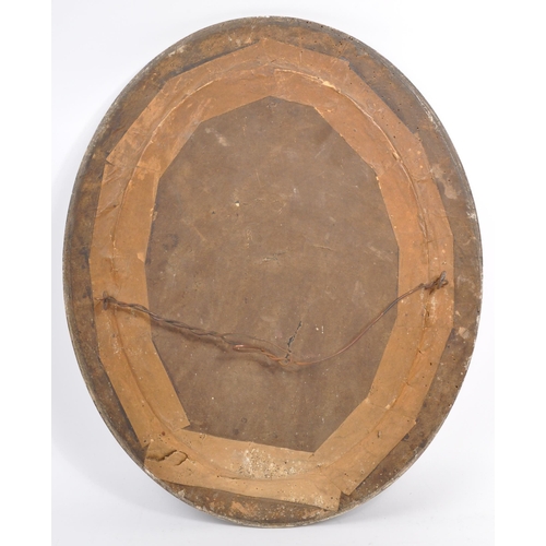 178 - An early 20th Century Catholic stucco crucifix depicting Christ on a wooden cross  against a black b... 