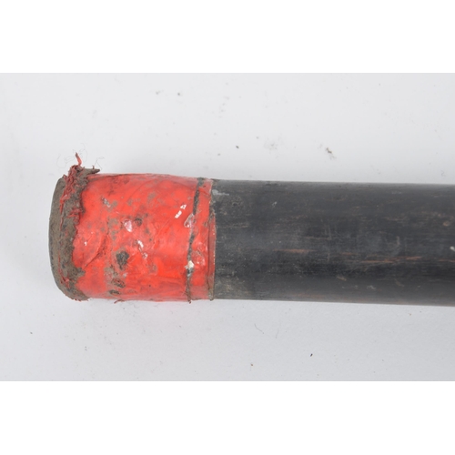 199 - A High Victorian walking stick / cane with silver top, floral repousse decorated, on mahogany stick ... 