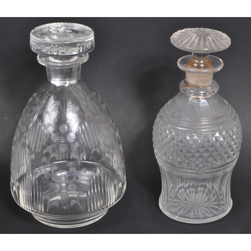 154 - A collection of 19th century and later glass decanters and drinking glasses to include signed Tudor ... 