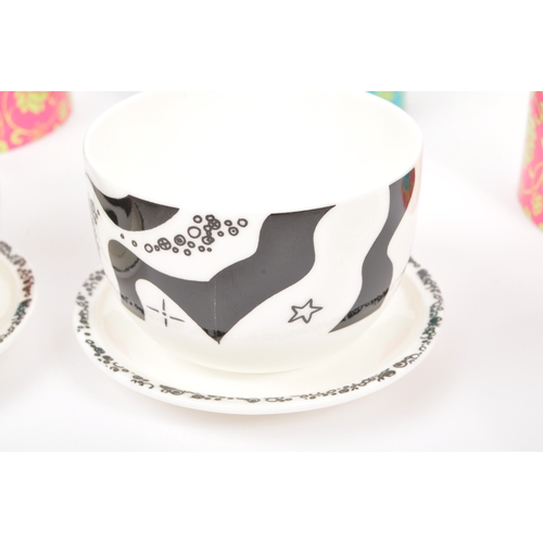 155 - A set of four boxed NOS New Old Stock Ritzenhoff My Lian china teacup and saucers having abstracted ... 