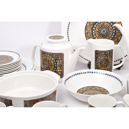 166 - A J&G Meakin, Staffordshire, England retro dinner & tea service in the studio pattern. The set compr... 