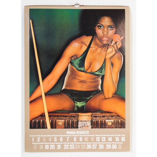 347 - Of automobilia interest. A 1973 continental vintage calendar / Pirelli pin-up calendar
 by Italian t... 