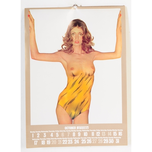 347 - Of automobilia interest. A 1973 continental vintage calendar / Pirelli pin-up calendar
 by Italian t... 