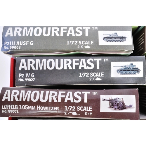 116 - Model Kits - a collection of 1/72 scale Armourfast plastic model kits to include; Sherman M4, German... 